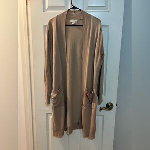 Women's Tan Open Front Cardigan Sweater